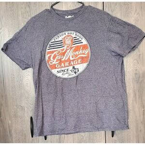 Gas Monkey Garage Shirt Mens L Gray Short Sleeve Graphic Tee Dallas Texas Large